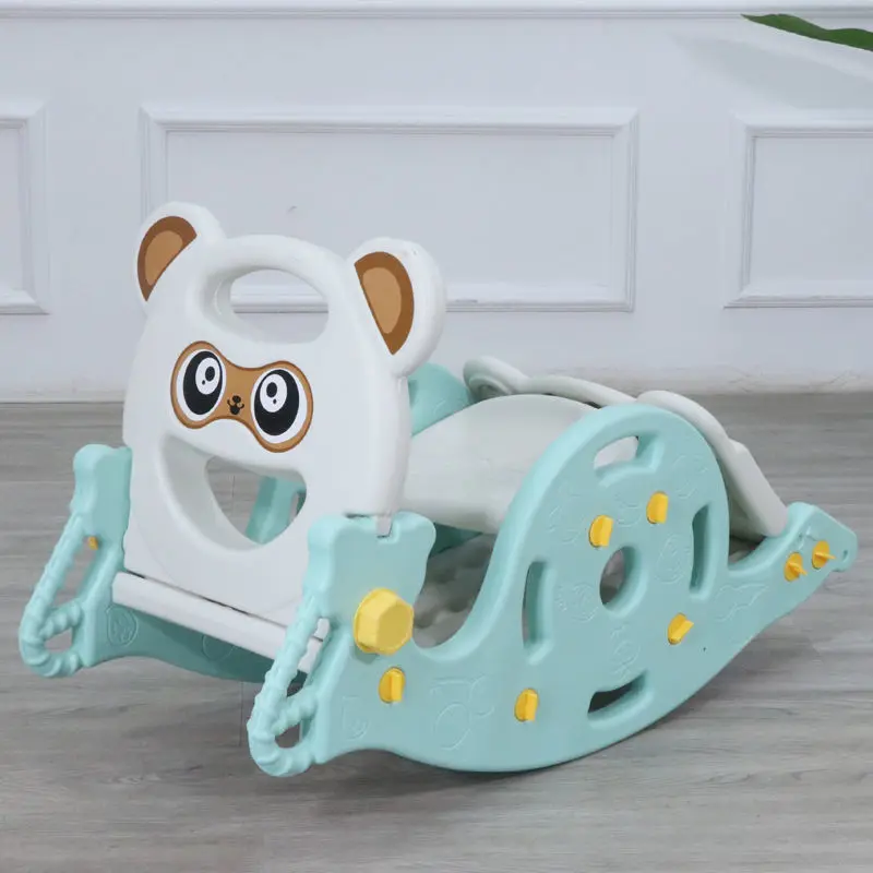 Multifunctional Folding Baby Sldie Rocking Horse Basketball Stand Home Safety Kids Playground Sports Game Children 3 In 1