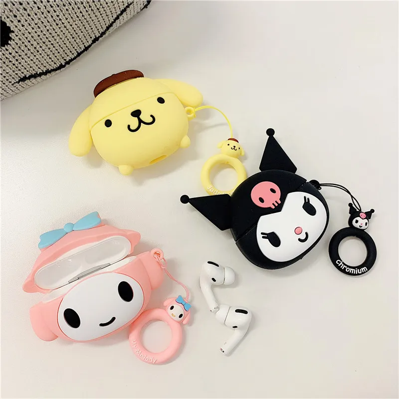 

Sanrio Cute Anime Silicone Earphone Cases Melody Kuromi for Apple Airpods1 2 Pro 3 Bluetooth Headset Box for Air Pods Pro Cover