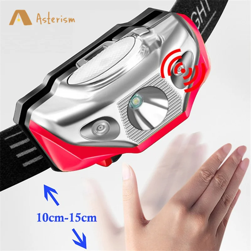 

Mini Body Motion Sensor Headlight USB Rechargeable LED Headlamp Camping Flashlight Head Light Torch Lamp With Sensing Flashlight