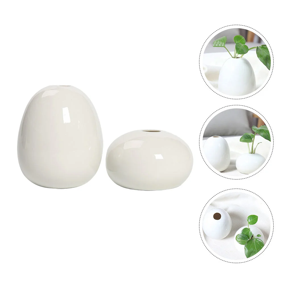 

2pcs Ceramic Simple Creative Modern Delicate Vase Decor Flower Vases Arrangement Vases for Home Dorm