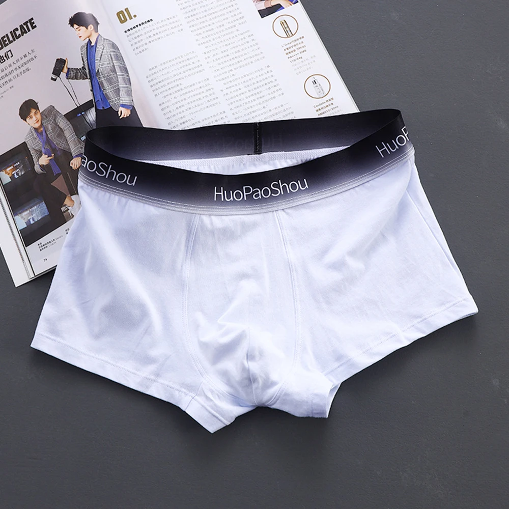

Men Casual Boxer Briefs Youth Boy Sports Panties Male Bulge Pouch Underpants Male U Convex Pouch Underwear Cotton Boxer Trunks