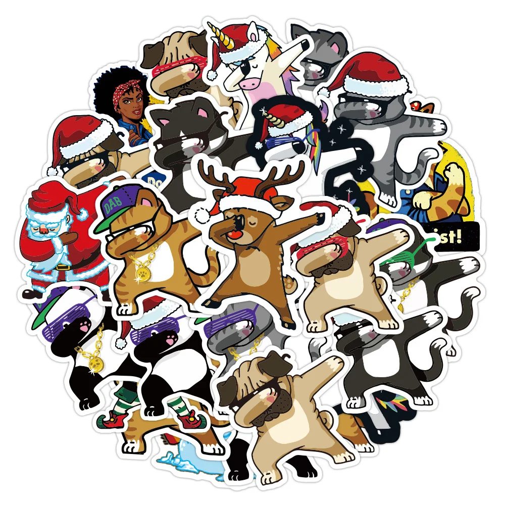 

10/30/50PCS Sunglasses Cat Hip-hop Cartoon Graffiti Waterproof Sticker Personality Creative Decoration SkateboardHelmetWholesale