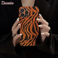 orange tiger striped soft shell pattern phone case for iphone 13 12 11 pro xs max xr 8 7 patchwork shockproof new black cover