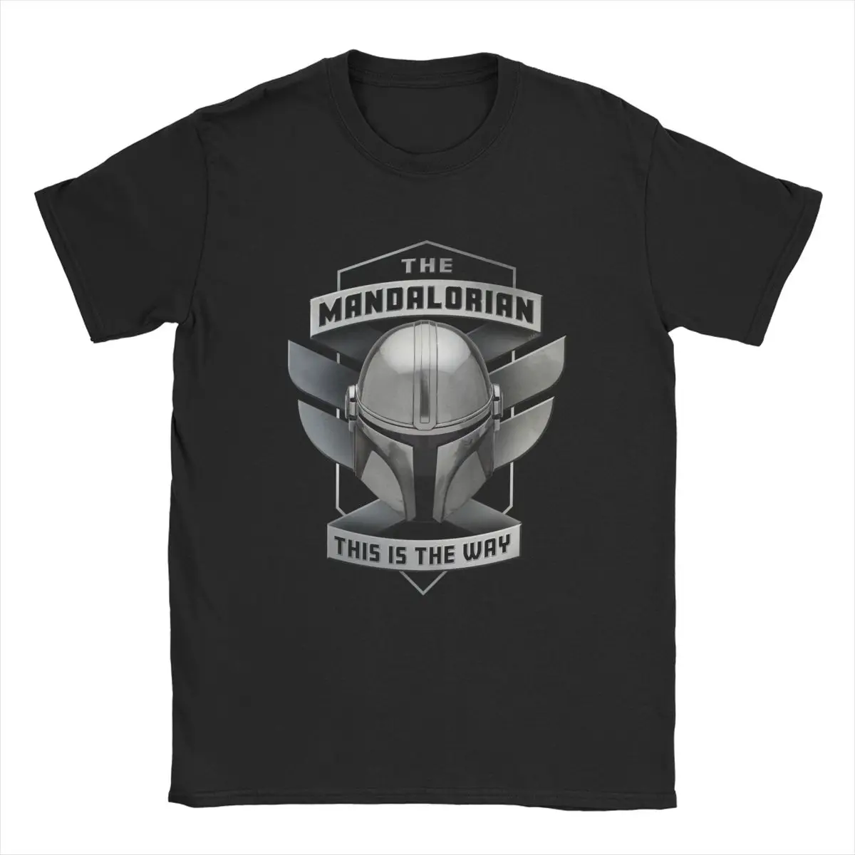 

Men T-Shirt Disney The Mandalorian This Is The Way Helmet Fun Pure Cotton Tee Shirt Short Sleeve T Shirts Tops Birthday Present