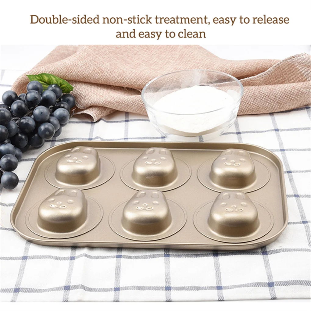 

6 Cavities Cake Mold Cute Animal Jelly Cupcake DIY Making Dessert Chocolate Decoration Mould Home Baking Gifts