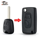 Чехол-книжка Dandkey с 2 кнопками и дистанционным управлением для PEUGEOT 107 207 307 407 607 1007 для Citroen C1 C2 C3