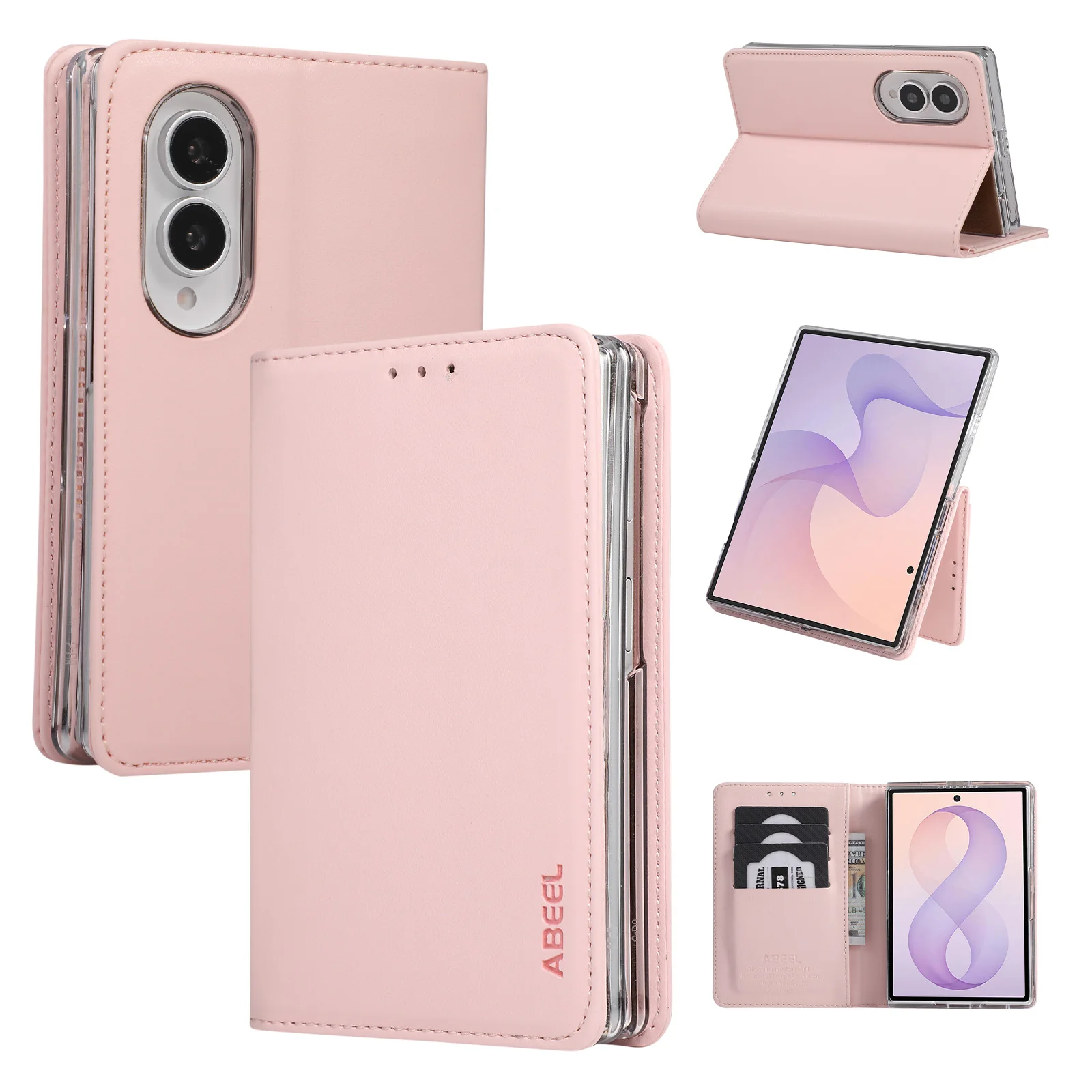 Фото Чехол-книжка Flip Cards Solt из искусственной кожи для Samsung Galaxy Z Fold8 Fold 8, ударопрочный, с подставкой, RFID-защитой, тонкий. №1