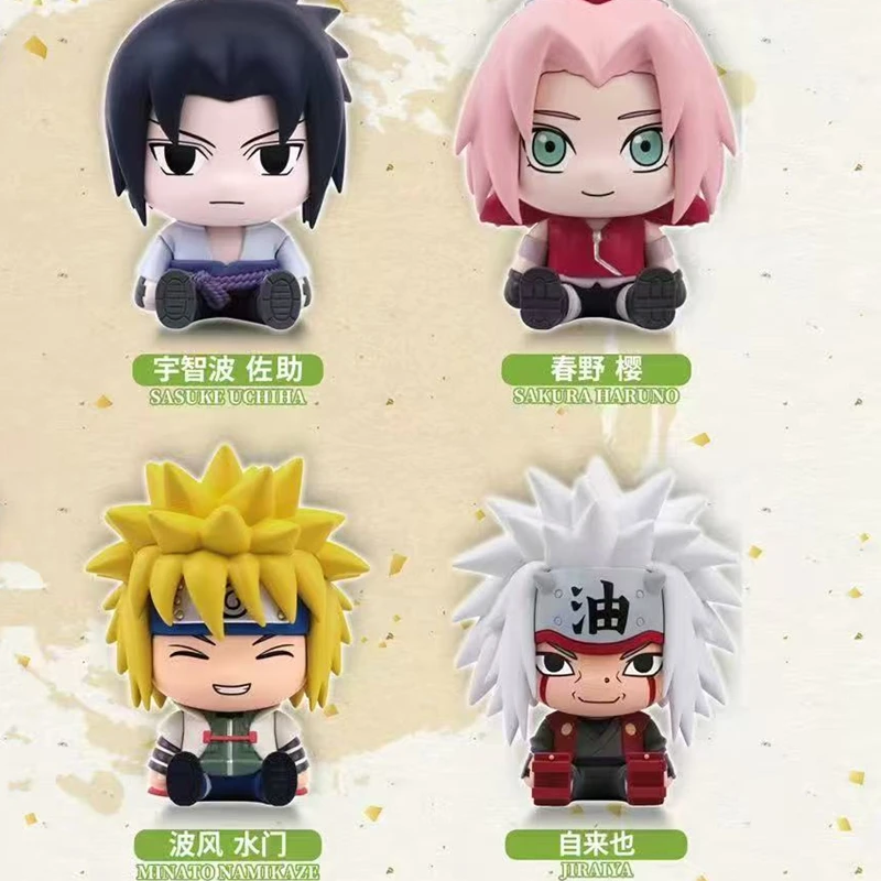 Фото Оригинальная коллекционная фигурка EAKI NARUTO Shippuden Sticky Sit Series Blind Box: Наруто Узумаки, Саске Учиха, аниме-фигурка, загадочная коробка, модель-украшение №3