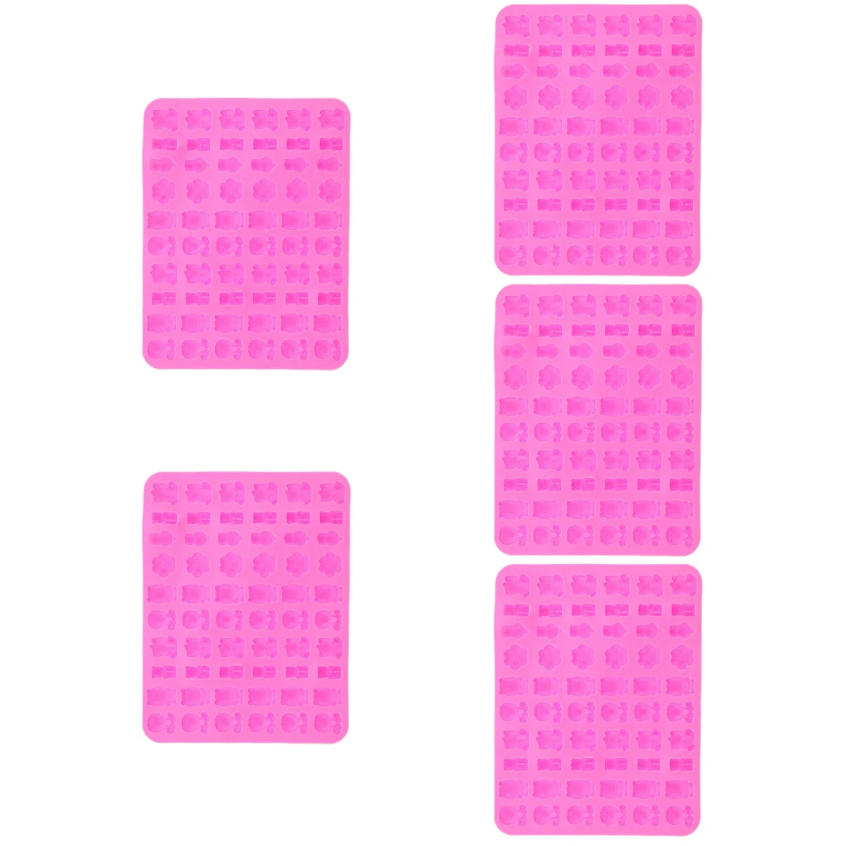 

5 Pack 60 Animal Molds Cupcake Chocolate Fudge Baking Cartoon Silica Gel Chocolate Mold Kitchen Gummy