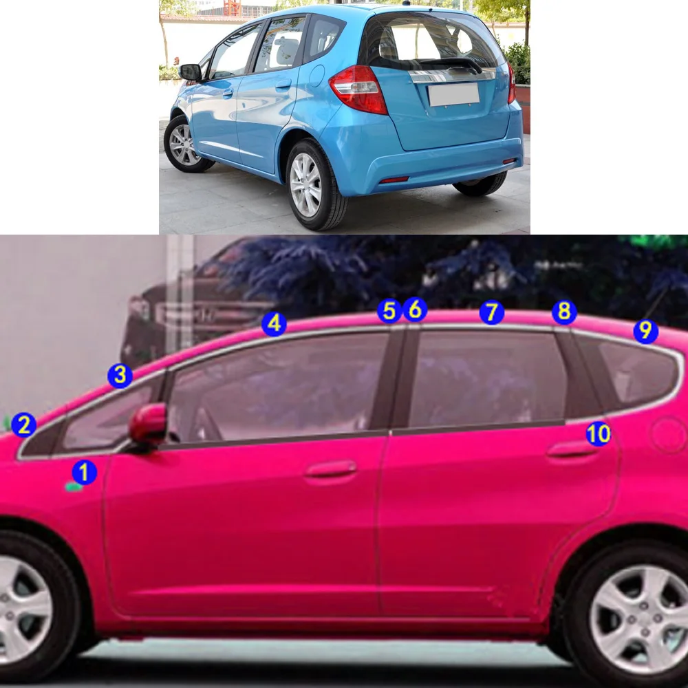 

Car Sticker Garnish Pillar Window Middle Strip Trim Frame Hoods Parts For Honda FIT JAZZ 2008 2009 2010 2011 2012 2013