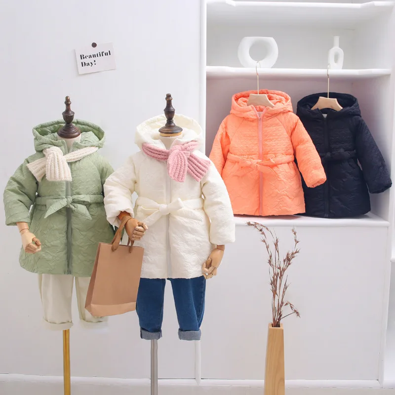 

Girls Coat Jacket Cotton Outwear Overcoat 2022 Cute Warm Thicken Plus Velvet Winter Breathable Children's Clothing