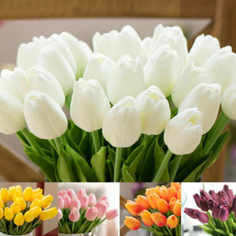

1pc Tulip Artificial Flower Real Touch Artificial Bouquet Fake Flower for Wedding Decoration Flowers Home Garden Decor