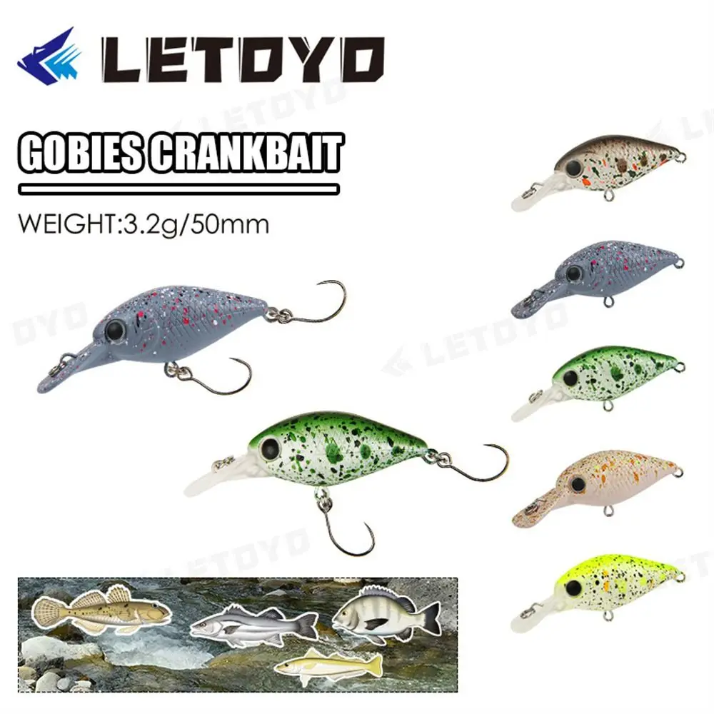 

1PC 3.2g 50mm Crankbait Shallow Diving Fishing Lure Freshwater Stream 0-1.5m Floating Hard Baits For Trout Salmon Goby Crank