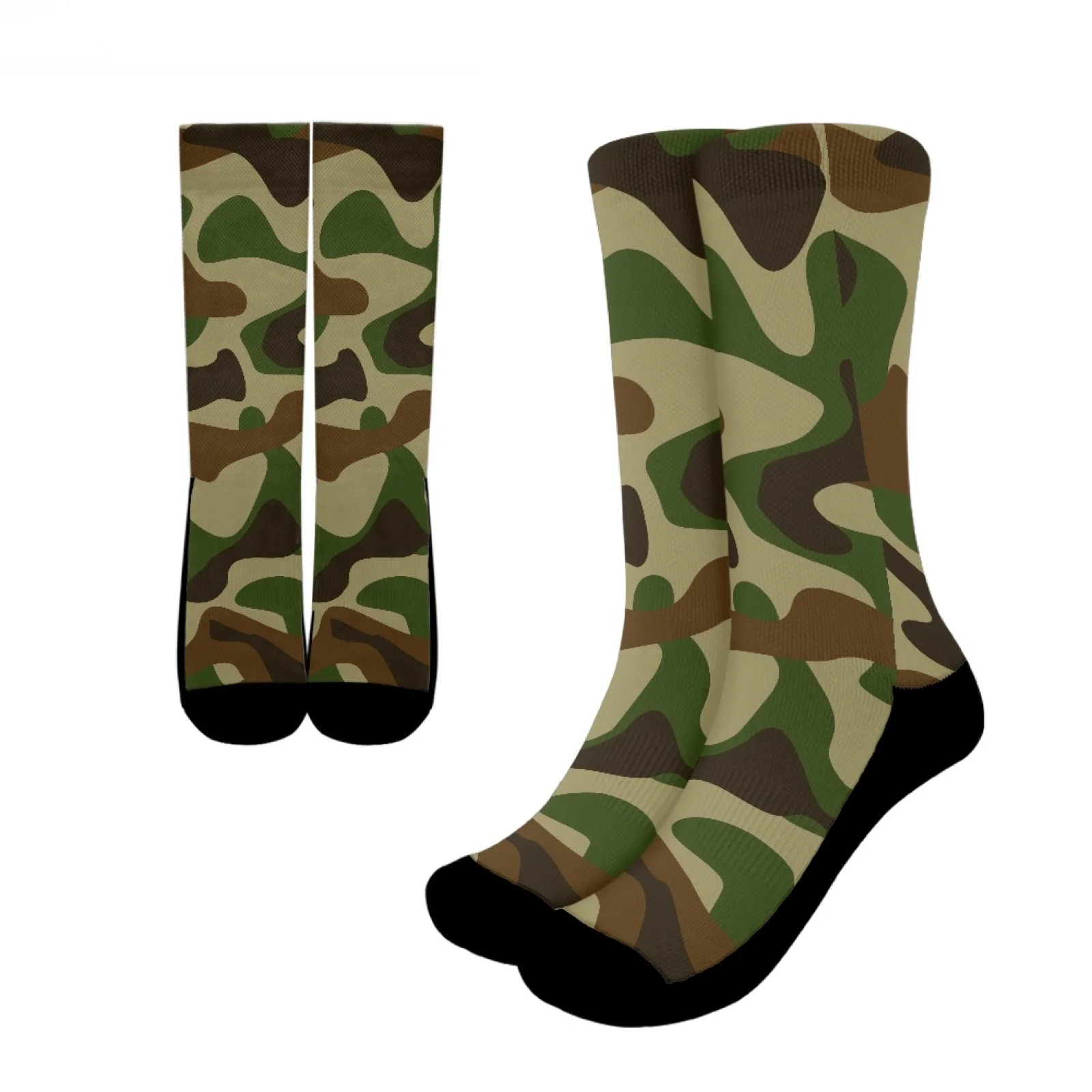 

High Quality Skin-Friendly And Breathable Polyester Crew Socks Camouflage Long-Tube Sports Socks Fit Give Spouse Holiday Gift