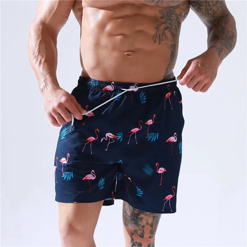 

Модные свободные Молодежные укороченные пляжные брюки Boardshort с принтом, мужские повседневные большие плавки, быстросохнущие спортивные шор...