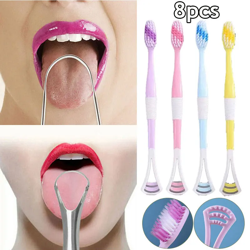 

New Double-side Silicone Tongue Scraper Food Grade Tongue Cleaner Brush Oral Care Cleaning keep Fresh Breath