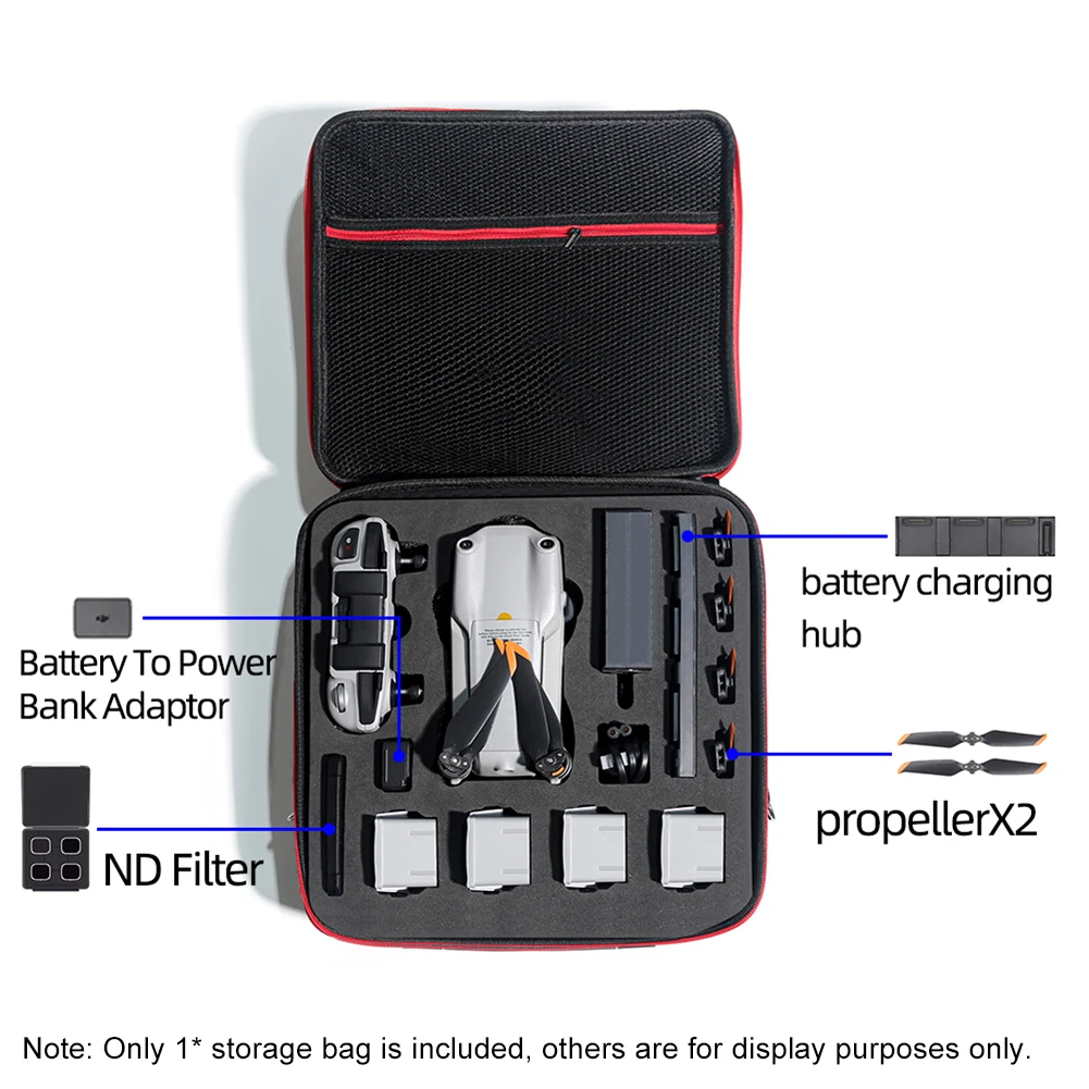 

Travel Anti Scratch Storage Bag Carrying Case Drone Accessories Zipper Closure Shoulder Strap Multifunction For DJI Mavic Air 2S