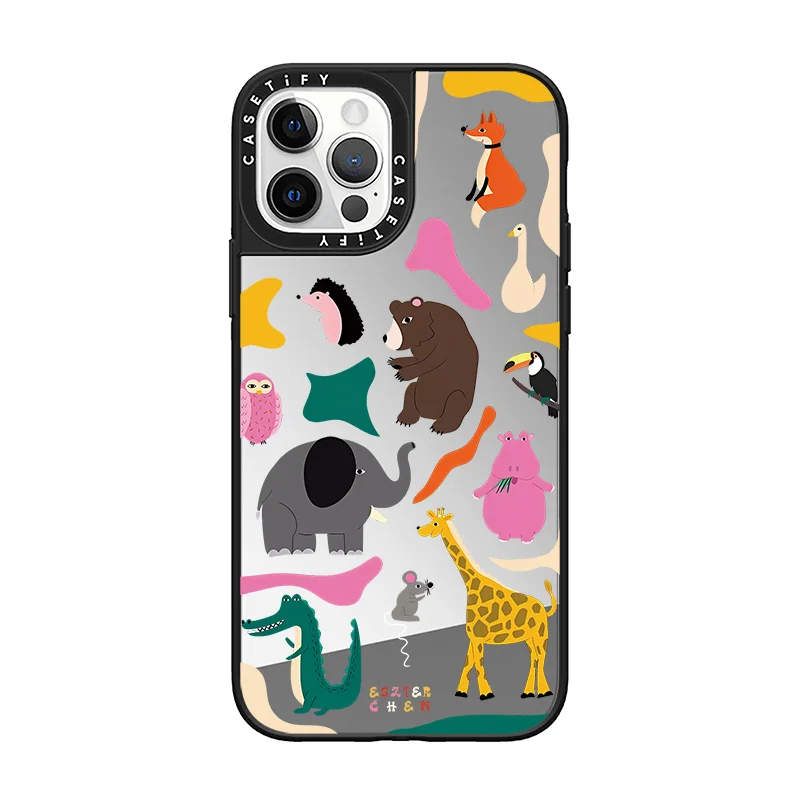 

CASETIFY Cute Animals Quality Mirror Cases for IPhone 11Pro Max 13 12Pro Max 13Pro 14Plus 14Pro Max Shockproof Hard Cover D0412
