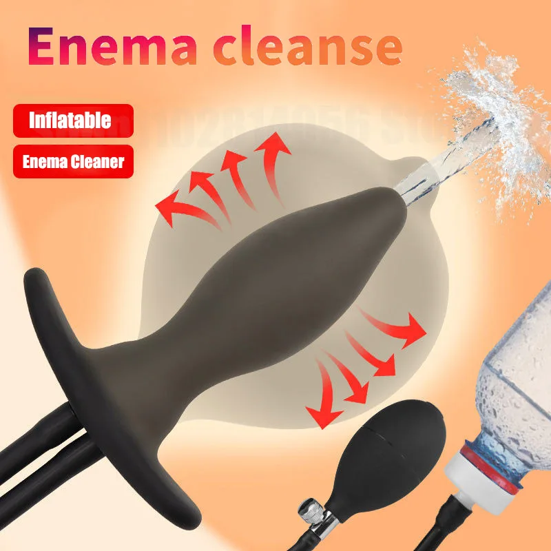 Надувная Анальная пробка для клизмы 2 в 1 секс-игрушки мужчин и женщин секс-игры