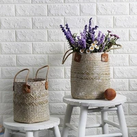 seaweed hand woven flower basket for green plant dry flower tabletop ornaments indoor decoration sundries storage home decor