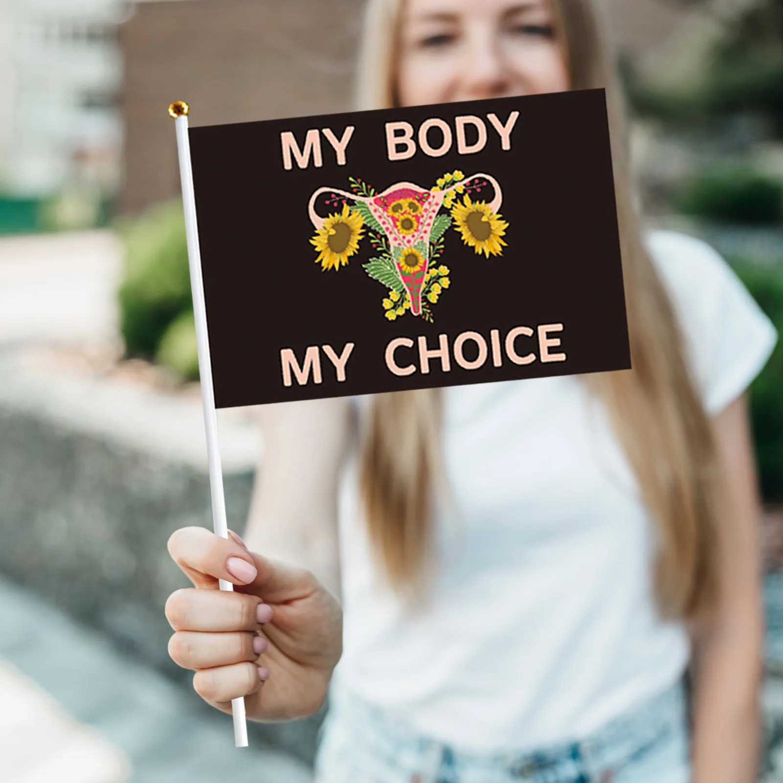 5 шт. флаги на руку My Body Choice флаг для женщин правый руке декоративные феминистские