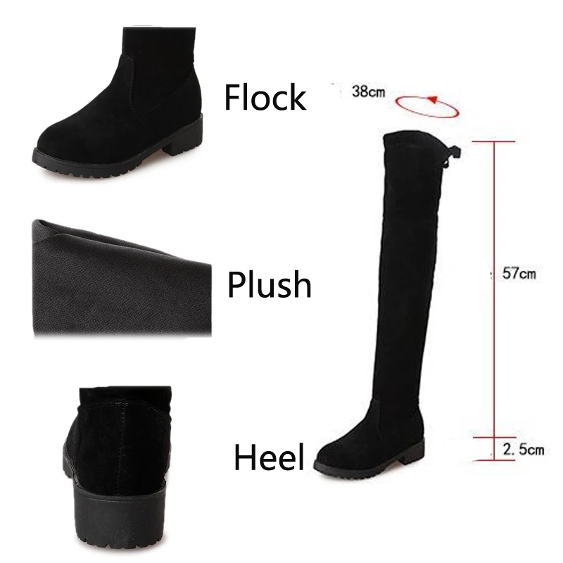 Женские сапоги выше колена черные обтягивающие на плоской подошве для зимы 2022 |