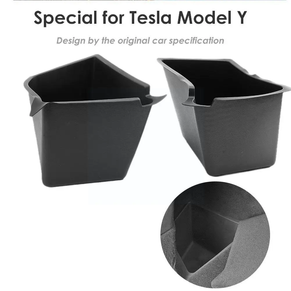 Car Trunk Side Storage Box for Tesla Model Y 2020 2021 2022 Hollow Cover Organizer TPE Box Boot Organizer Bucket N7A3