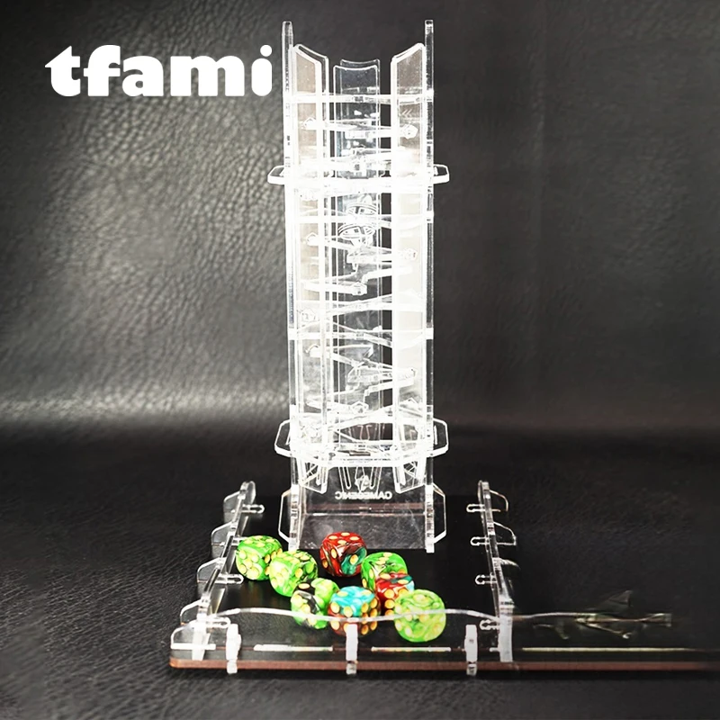 

TFAMI Board Games Transparent Acrylic Tornado Crystal Dice Tower 40K Fun Table Games For Parties Family Party Game Children Toys