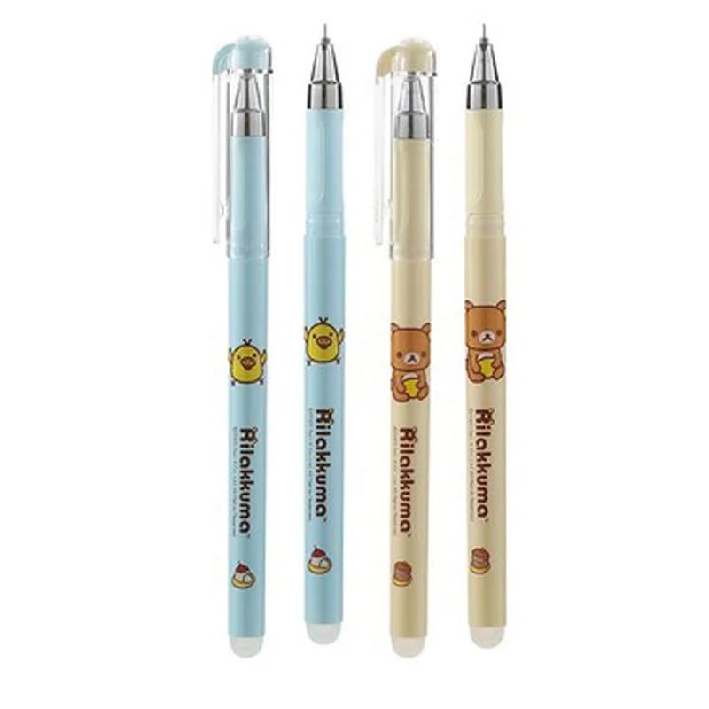 

4Pcs AIHAO MS7600 Rilakkuma Kawaii Erasable Gel Pen School Office Supplies Stationery Gift 0.5mm Black Ink