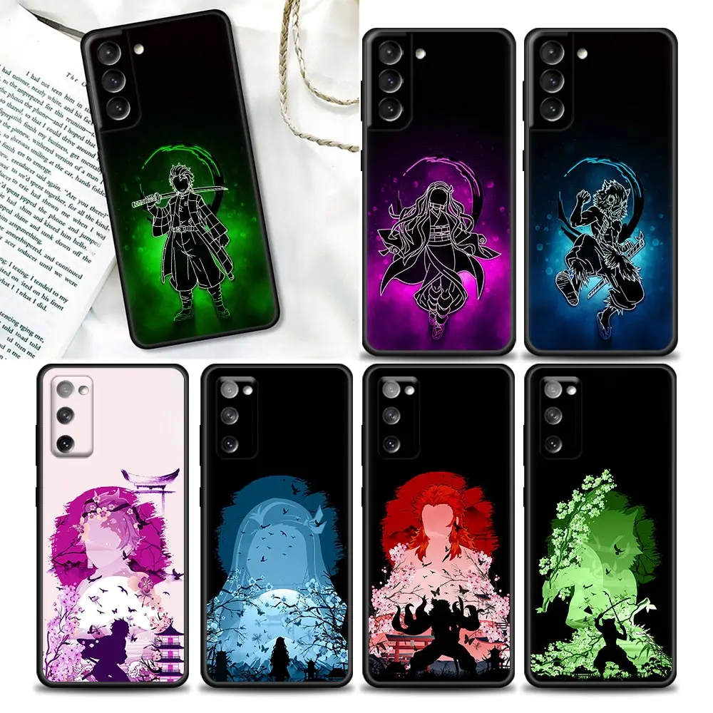 

Demon Slayer Japan Anime Comic Phone Case For Samsung Galaxy S23 S22 S21 S20 Fe 5G S9 S10e Plus Ultra Black Cover Fundas Coque