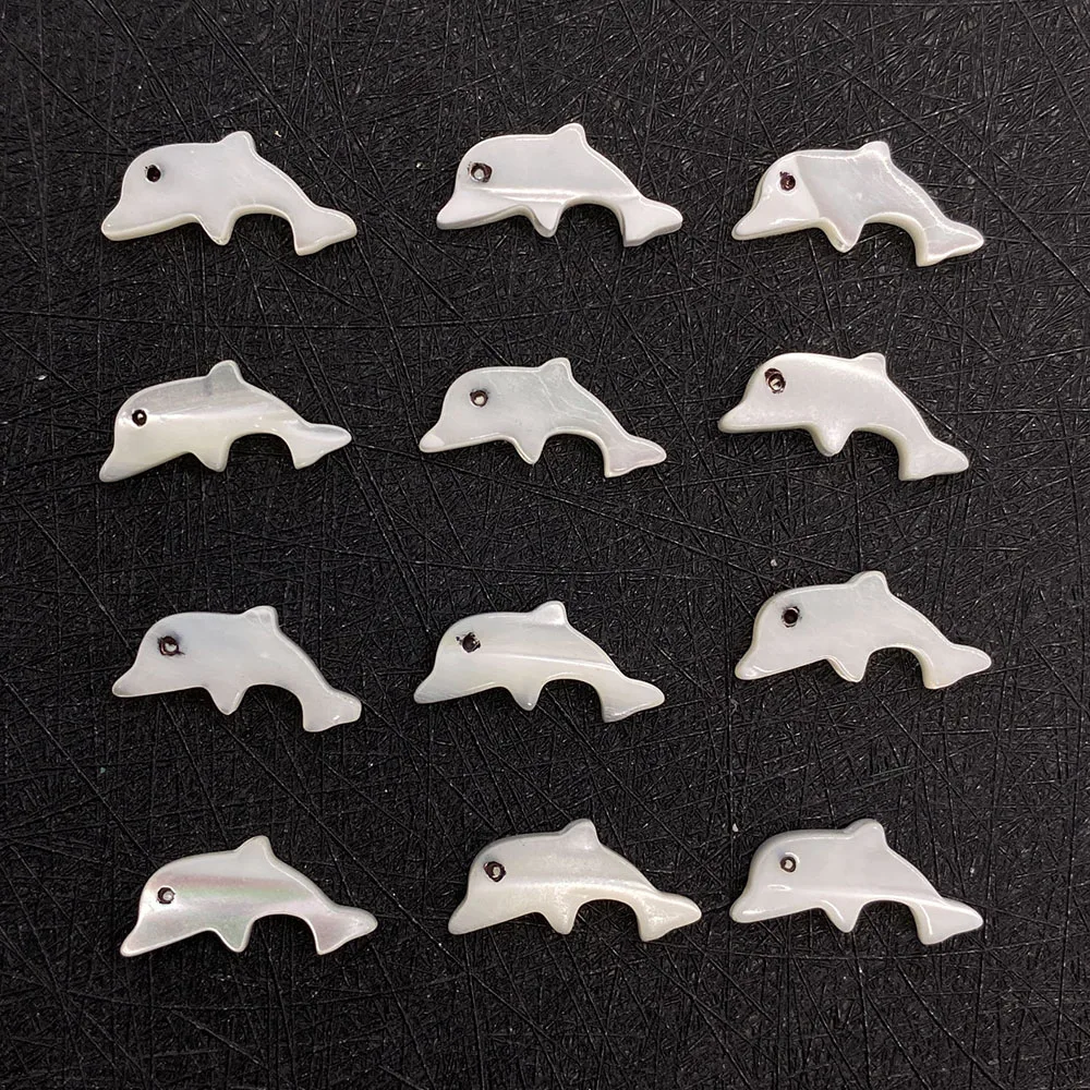 

Natural Freshwater Shells Mother-of-pearl Dolphin-shaped Loose Spacer Beads Charm Handmade DIY Bracelet Necklace Jewelry Making