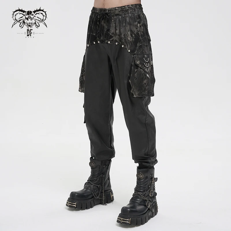 Iron and steel master punk men's overalls casual pants harem pants loose straight tide toe.