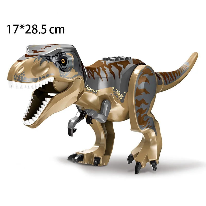Фото Строительные блоки «Мир Юрского периода» Indominus Rex & T-Rex, комплект модели динозавра «сделай сам», коллекционные фигурки животных и креативный подарок №3