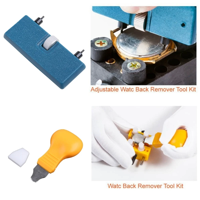 16Pcs Watch Press Tool for Watch Back Remover Closer Repair with Watch Battery Replacement Kit Fitting Dies