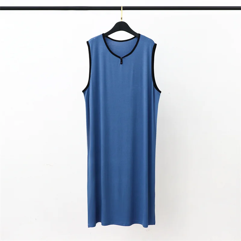 Autumn Nightgown For Women Nightdress Women's Cotton O-Neck  Sleeveless Comfortable Casual Button Nightwear Fashion Plus Size