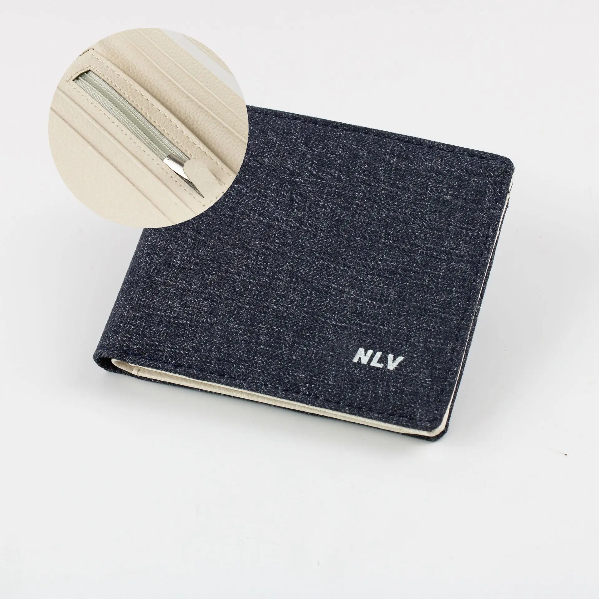 Fashion Denim Wallet Business ID Credit Card Bag Multi Card Slot Canvas Purse Luxury Slim Money Clip Smart Mini Short Wallet