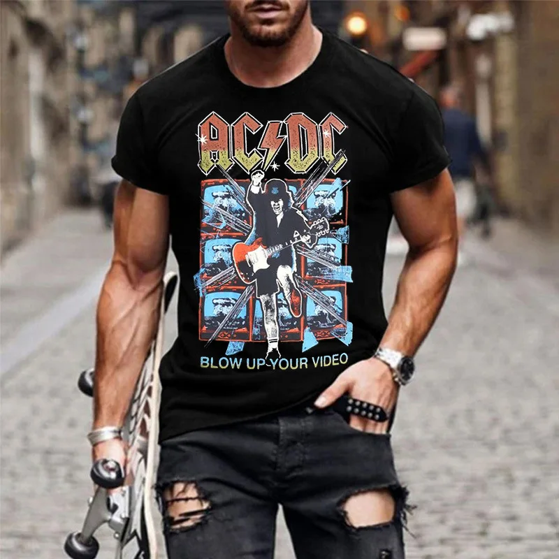 

2022 summer new casual trend 3D printing short-sleeved oversized loose men's top T-shirt