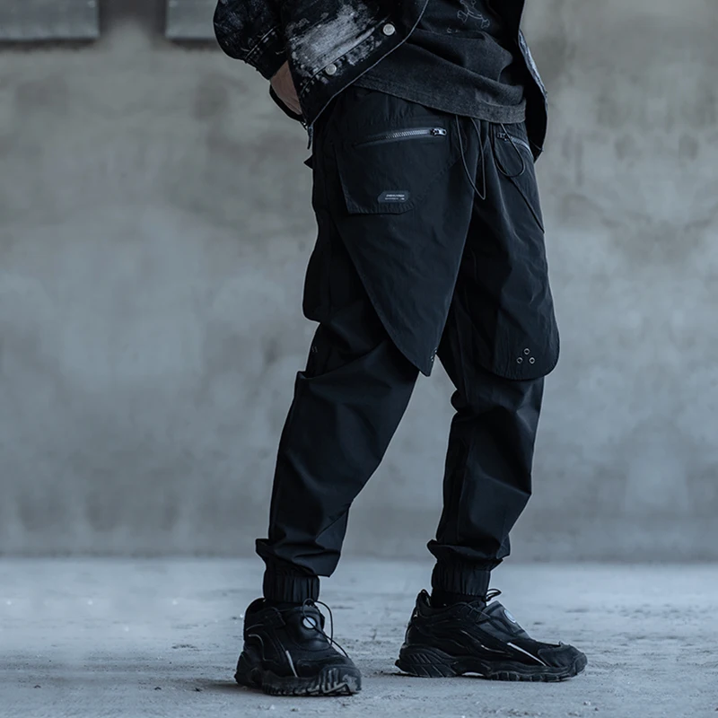 ENSHADOWER 20AW men‘s fashion streetwear multi pocket splicing Jogger cargo pants minimalism jogger Adjustable waist trouser