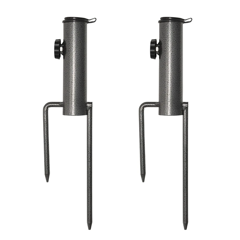

2PCS Patio Umbrella Steel Anchor Beach Umbrella Metal Holder Stands With Two Forks Safe Stand For Use In Soil