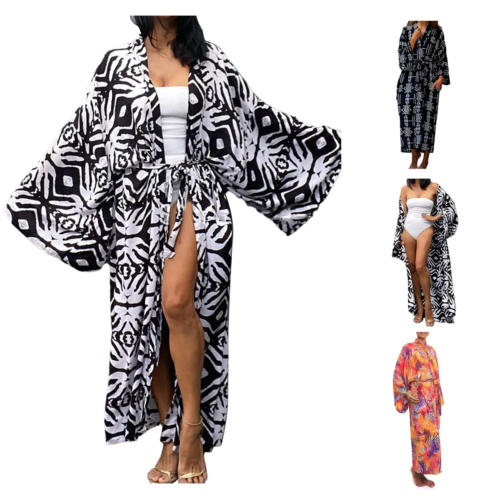 

Women's Fashion Print Cardigan Beach Bohemian Style Loose Elegant Cardigan Blouses Shawl Slouchy Cardigan Soft Cardigan Sweater