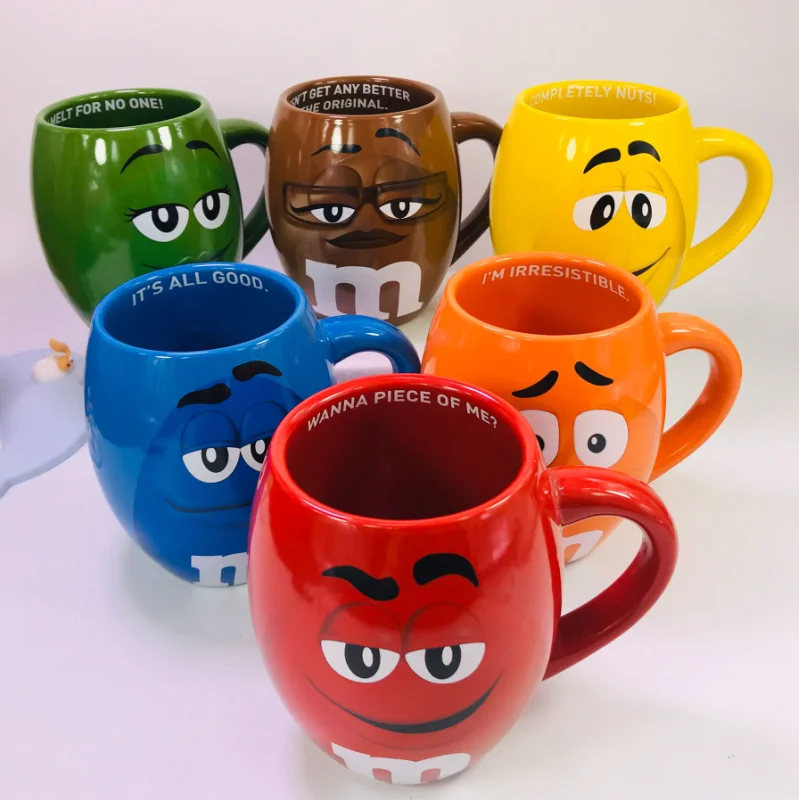 

600ml American Genuine Six-color Cartoon Couple Ceramic Coffee Mug Breakfast Water Bottle Christmas Birthday Gift Ceramic Mug