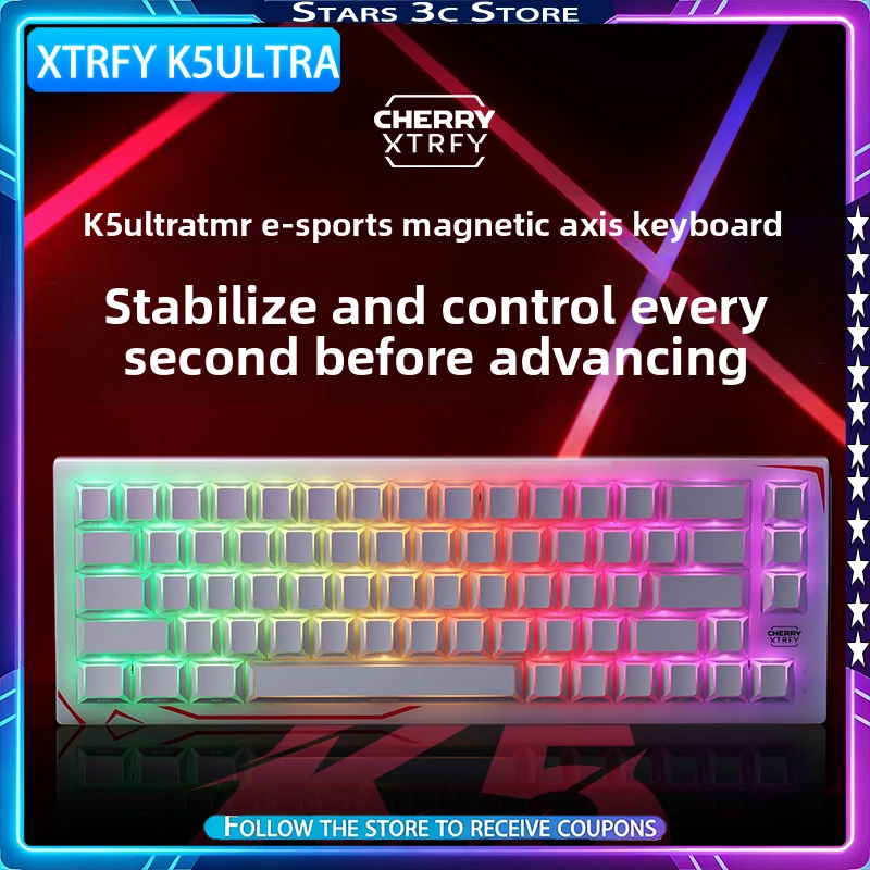 Фото Игровая клавиатура XTRFY K5ULTRA TMR с датчиками Холла, технологией магнитной индукции TMR, низкой задержкой 8k, аксессуар для ПК №1
