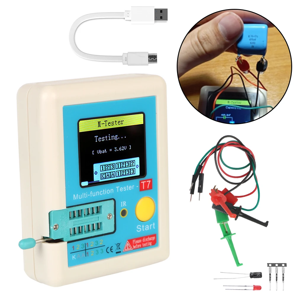 

Диодный триодный емкость резистор LCR/ESR/PNP/NPN MOSFET мультиметр тестер транзисторов ручной 3,5 "TFT ЖК-дисплей