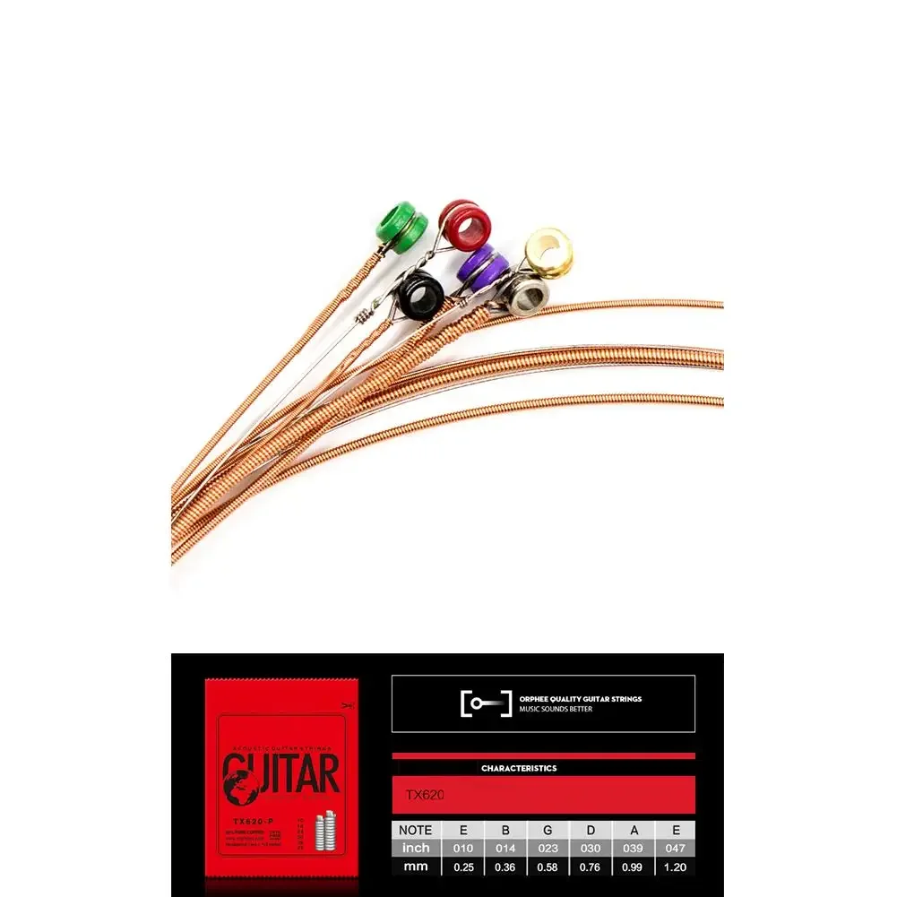 Orphee TX620-P Струны из средней углеродистой стали для акустической гитары с