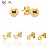 tiny ball stud earrings 925 sterling silver ear needle star heart earrings for women minimalist crystal earrings jewelry gifts
