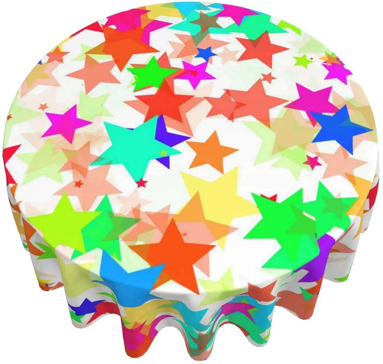 Водонепроницаемая круглая скатерть со звездами подходит для украшения стола