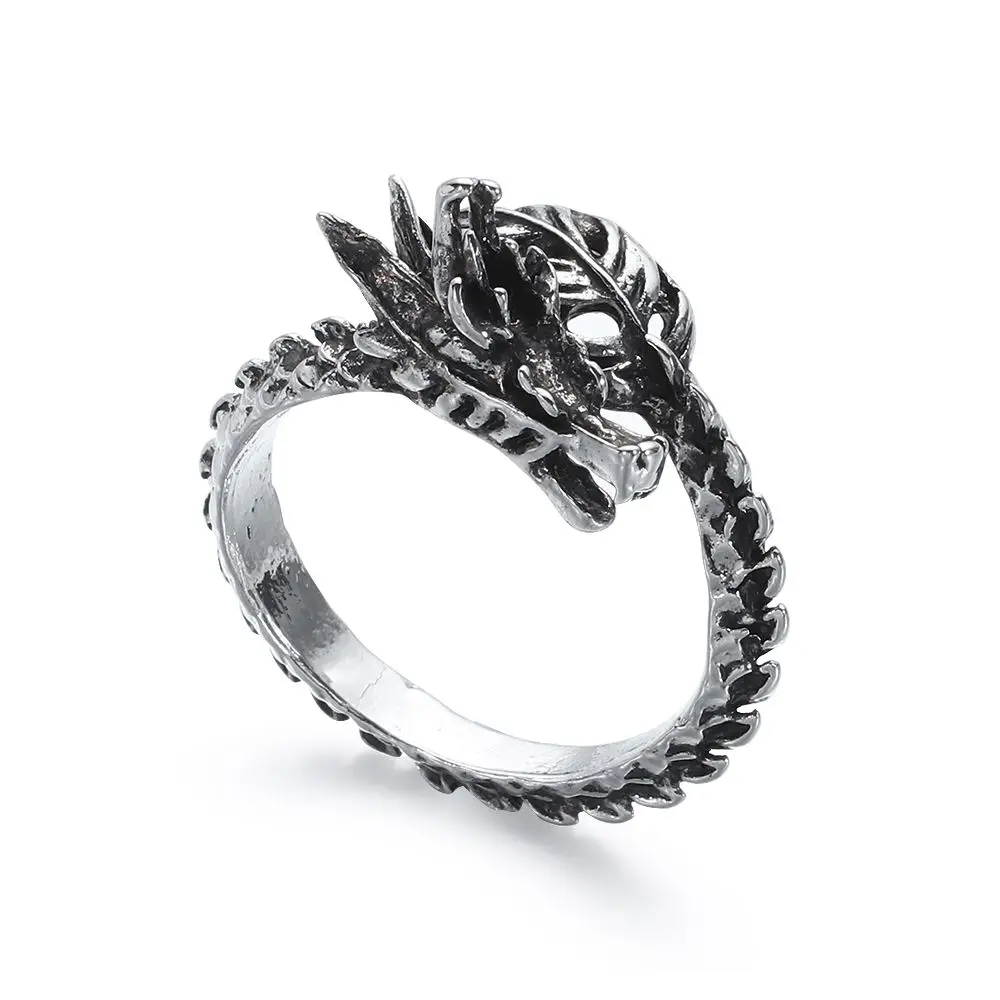 

Fashion Men Unisex Biker Rock Gothic Couple Vintage Steampunk Dragon Rings Punk