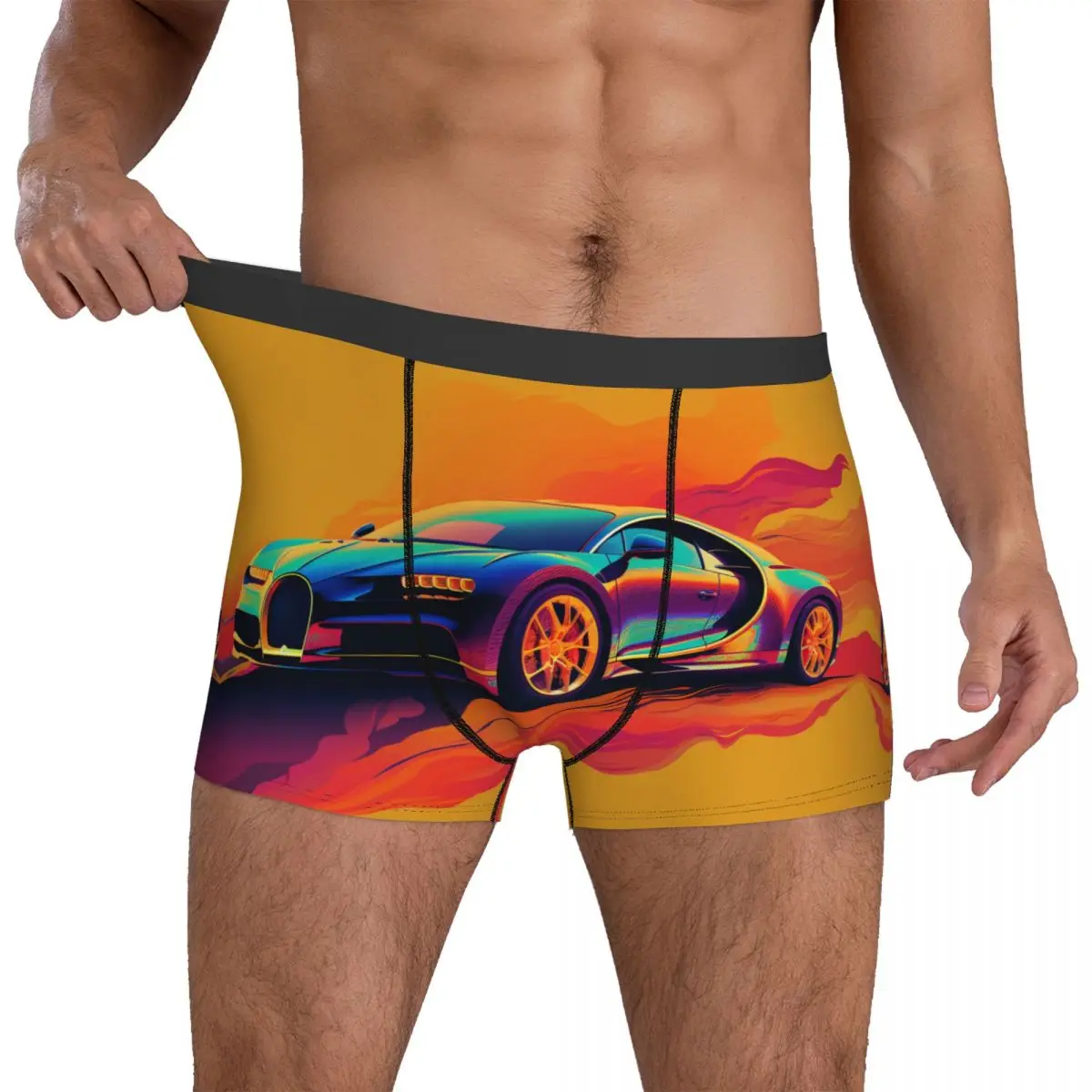 

Sports Car Underwear Neo Fauvism Gouache Printing Boxer Shorts High Quality Men Underpants Soft Boxer Brief Birthday Present