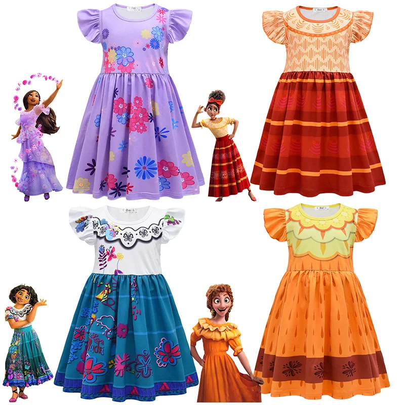 

2022 Kids Clothes Girls Encanto Mirabel Cosplay Costumes Fancy Princess Dresses Children Birthday Carnival Party Dress Clothing
