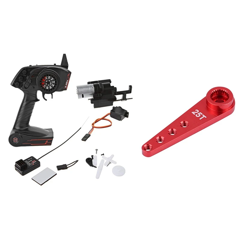 

1Pcs Alloy 1627R Upgrade 25T Metal Steering Arm & 1 Pcs Rc Car 3Ch Radio Transmitter And Speed Change Gear Box